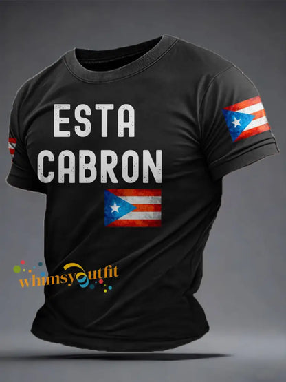 Men’s Puerto Rico Funny Printed Hoodie Black / S