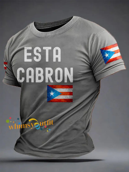 Men’s Puerto Rico Funny Printed Hoodie Light Gray / S