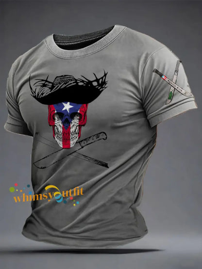 Men’s Puerto Rico Machete Proud Art Printed Hoodie Light Gray / S