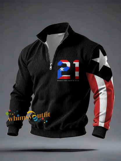 Men’s Puerto Rico Printed Casual Tops Black / S