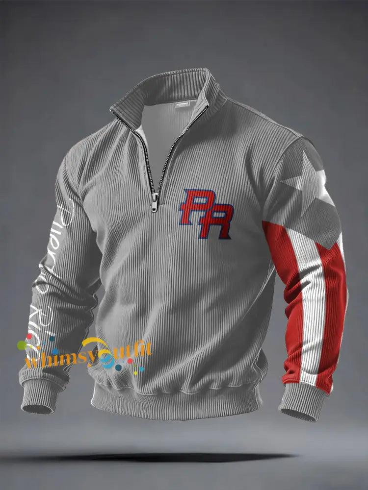 Men’s Puerto Rico Printed Casual Tops Light Gray / S