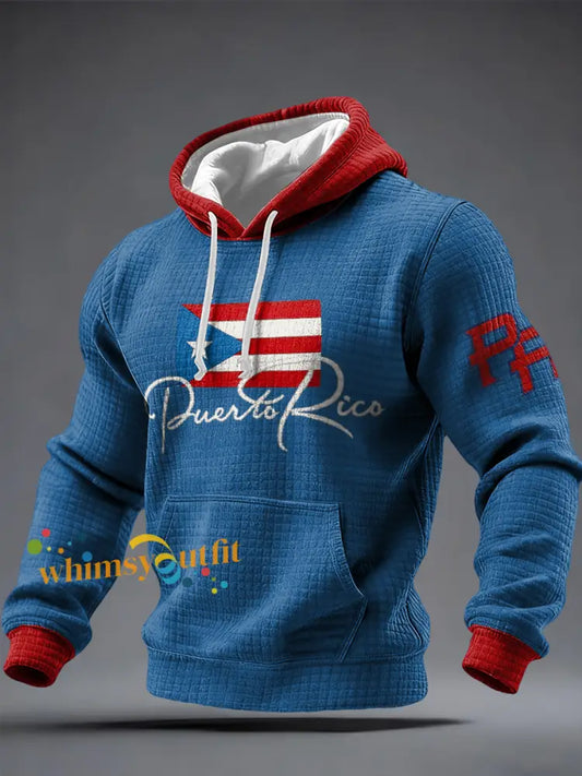 Men’s Puerto Rico Printed Hoodie Blue / S