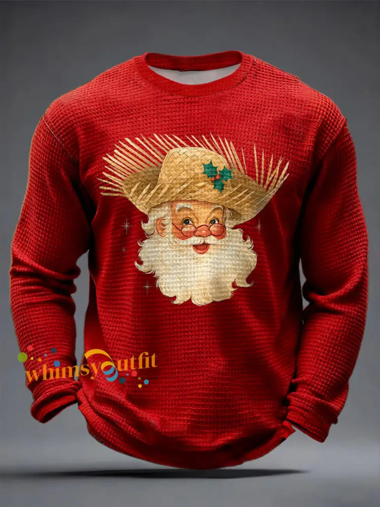 Men’s Puerto Rico Printed Waffle Tops Red / S