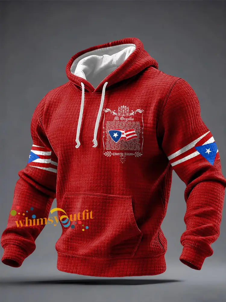 Men’s Puerto Rico Proud Art Printed Hoodie