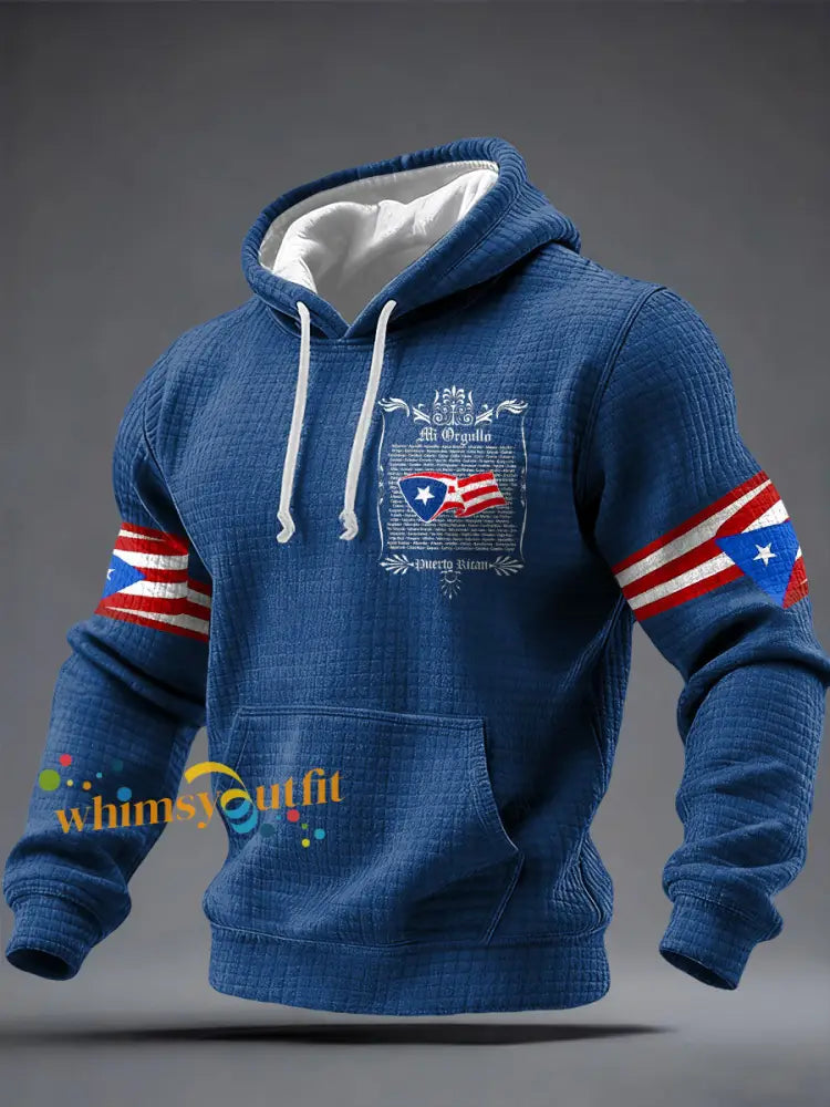 Men’s Puerto Rico Proud Art Printed Hoodie