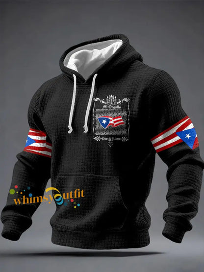 Men’s Puerto Rico Proud Art Printed Hoodie