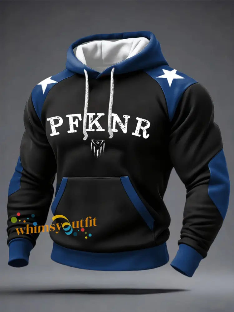 Men’s Puerto Rico Proud Art Printed Hoodie Black / S