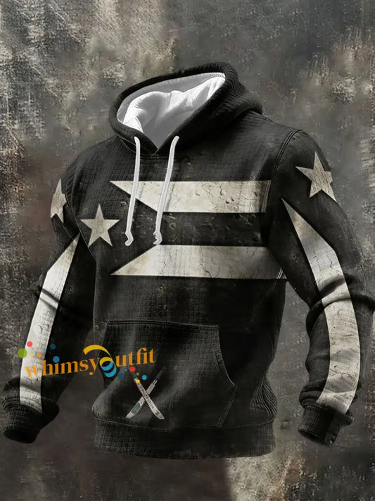 Men’s Puerto Rico Proud Art Printed Hoodie Black / S