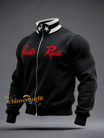 Men’s Puerto Rico Proud Printed Coat Black / S