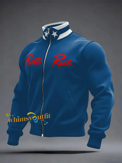 Men’s Puerto Rico Proud Printed Coat Blue / S