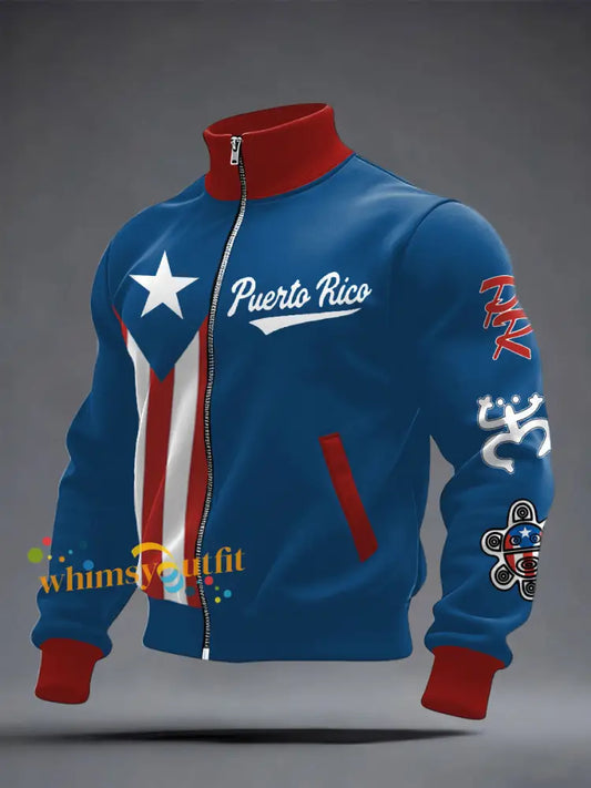 Men’s Puerto Rico Proud Printed Coat Blue / S