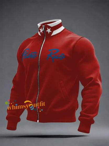 Men’s Puerto Rico Proud Printed Coat Red / S