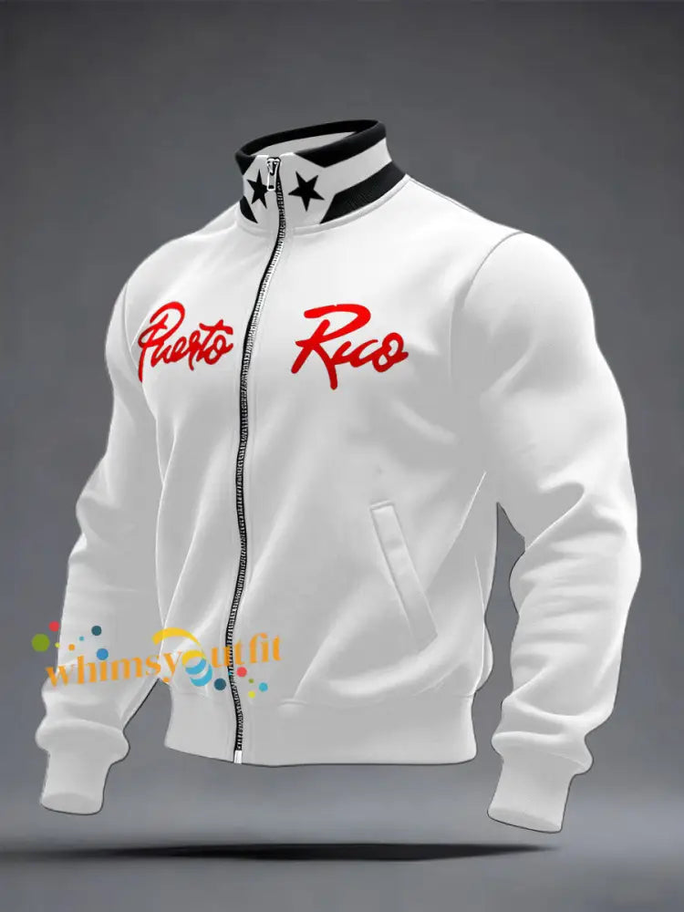 Men’s Puerto Rico Proud Printed Coat White / S