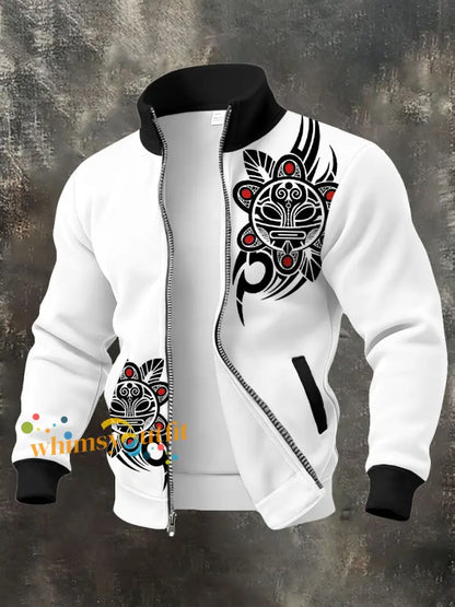 Men’s Puerto Rico Taino Art Printed Coat White / S