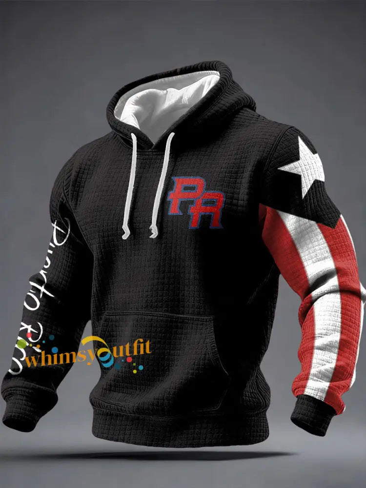 Men’s Puerto Rico Taino Proud Art Printed Hoodie Black / S