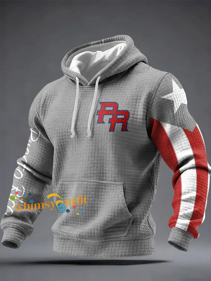 Men’s Puerto Rico Taino Proud Art Printed Hoodie Light Gray / S
