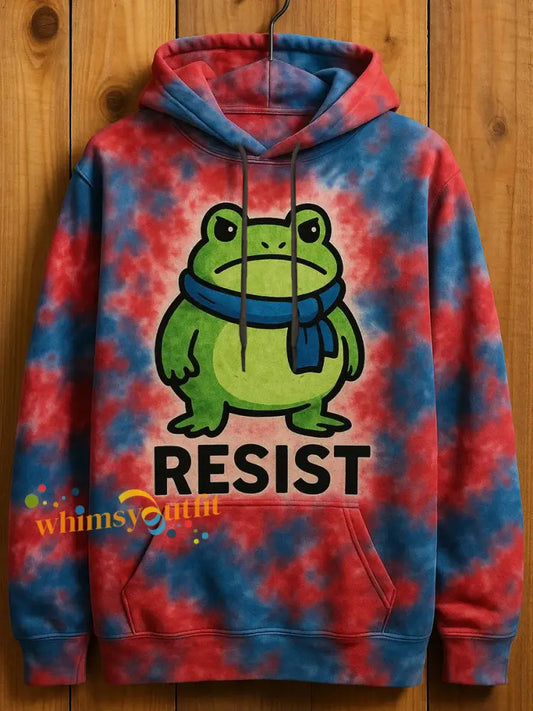 Men’s Resist Frog Print Casual Hoodie As picture / S