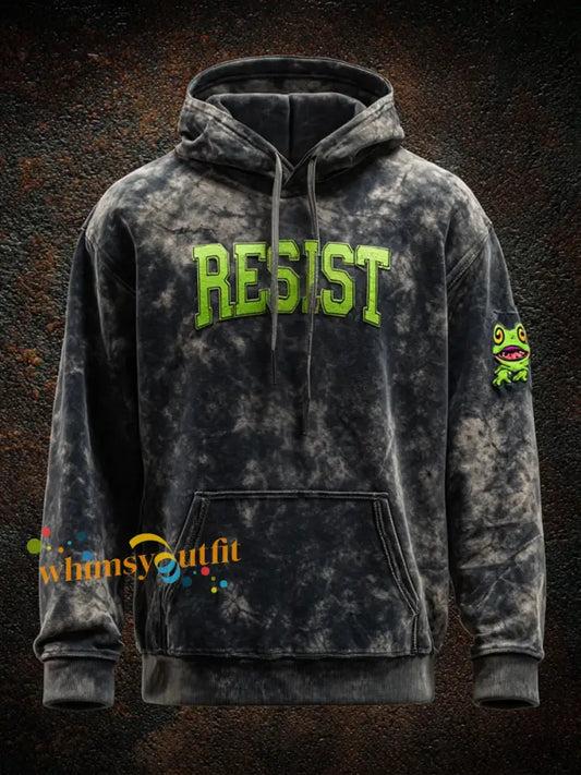 Men’s Resist Frog Print Casual Hoodie As picture / S