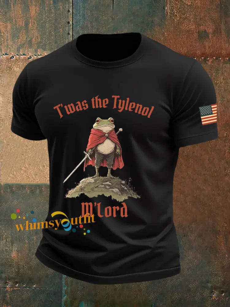 Men’s Resist Frog Printed Casual T-shirt Black / S