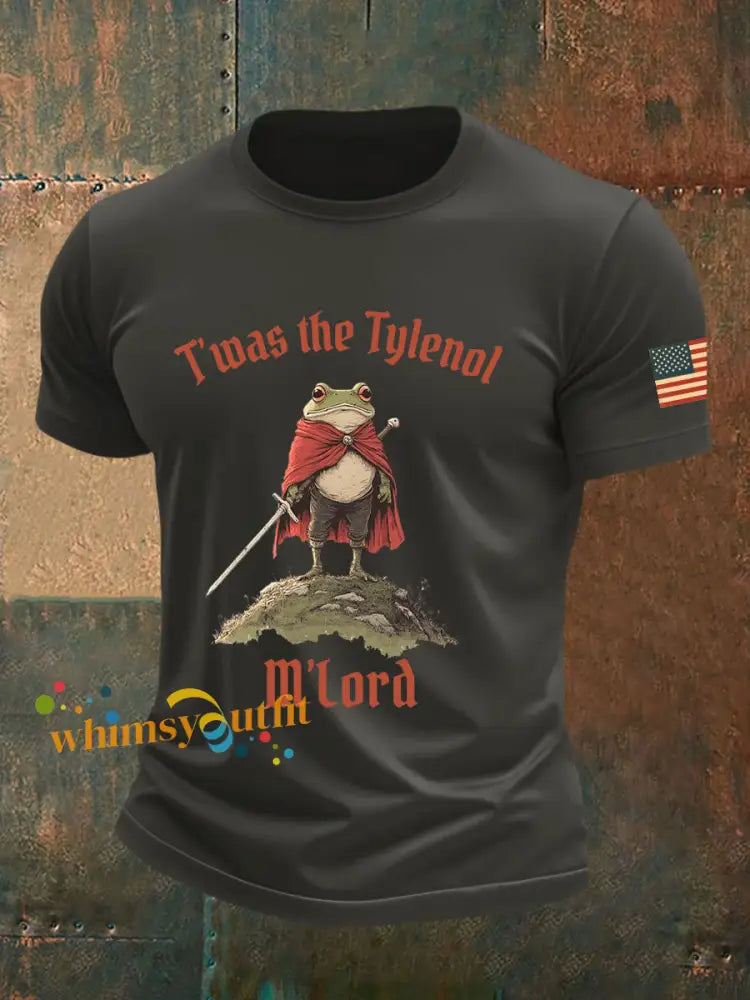 Men’s Resist Frog Printed Casual T-shirt Dark Gray / S