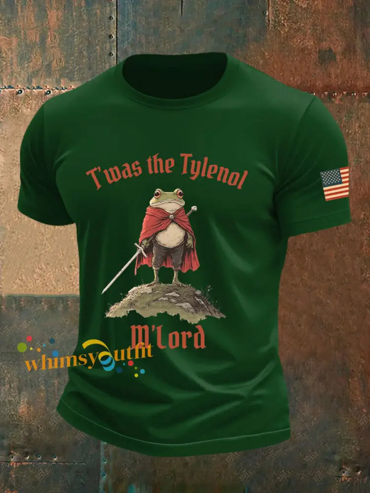 Men’s Resist Frog Printed Casual T-shirt Dark Green / S