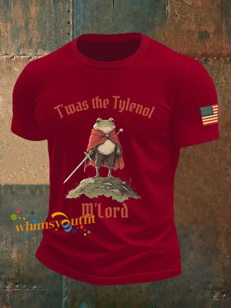 Men’s Resist Frog Printed Casual T-shirt Deep Red / S