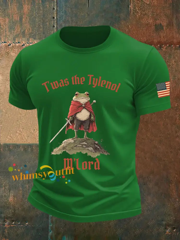 Men’s Resist Frog Printed Casual T-shirt Green / S