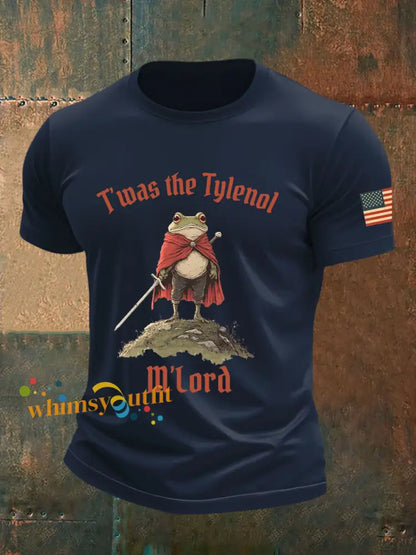 Men’s Resist Frog Printed Casual T-shirt Navy Blue / S