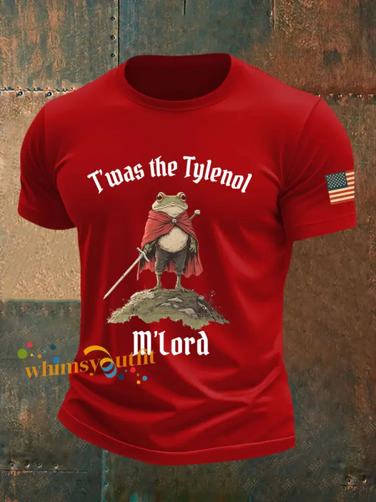 Men’s Resist Frog Printed Casual T-shirt Pure Red / S