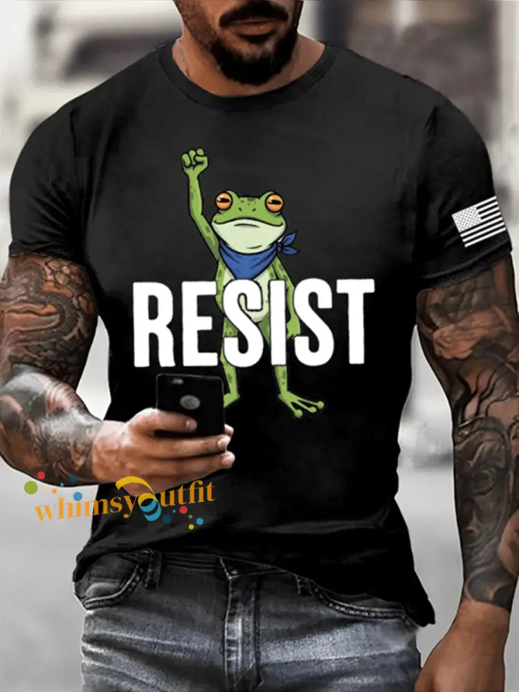 Men’s Resist Frog Short-sleeved T-shirt Black / S