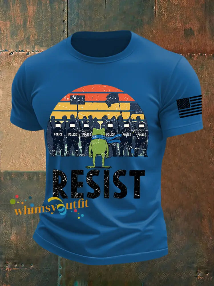 Men’s Resist Frog Short-sleeved T-shirt Blue / S