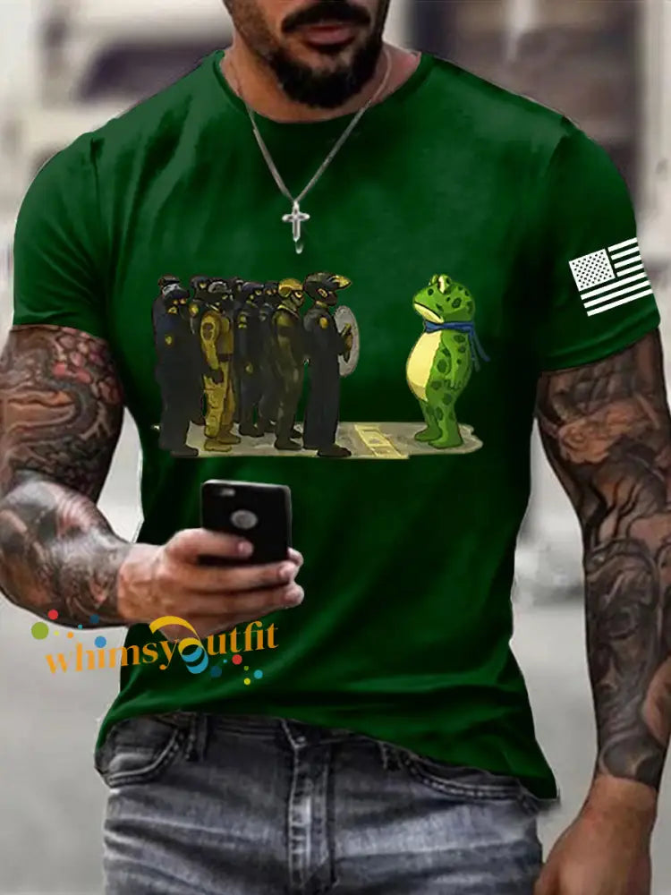 Men’s Resist Frog Short-sleeved T-shirt Dark Green / S