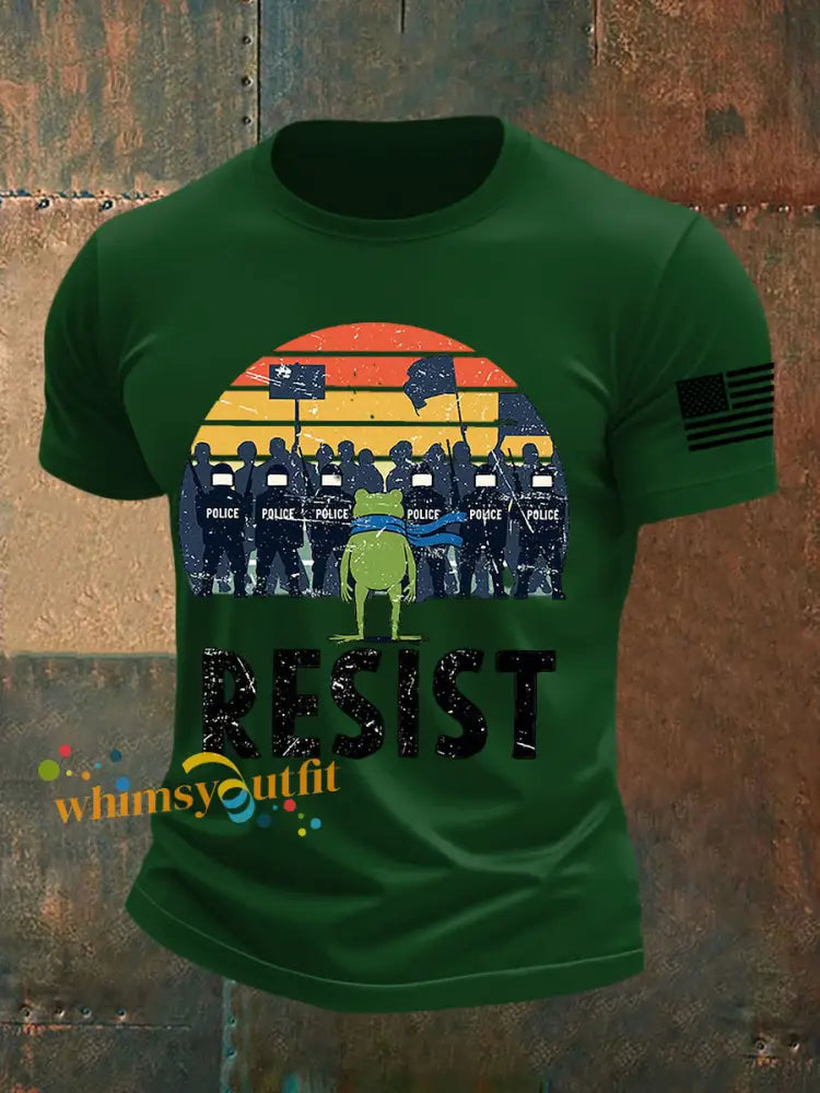 Men’s Resist Frog Short-sleeved T-shirt Dark Green / S