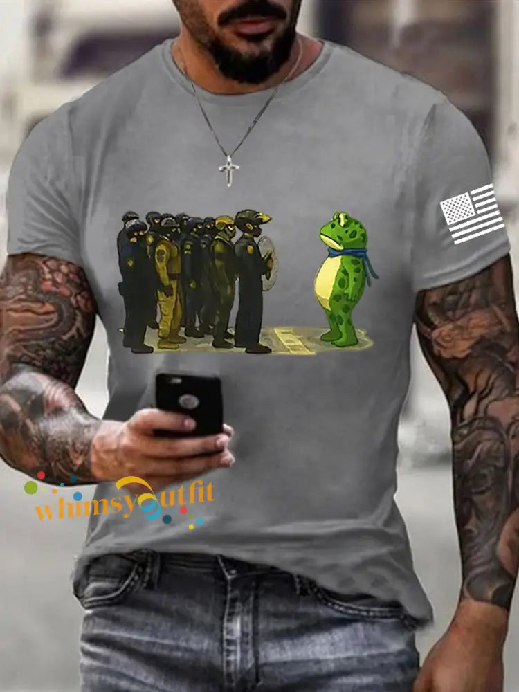 Men’s Resist Frog Short-sleeved T-shirt Light Gray / S