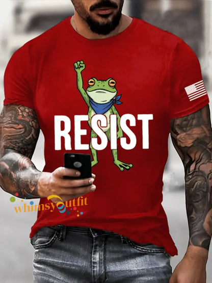 Men’s Resist Frog Short-sleeved T-shirt Pure Red / S