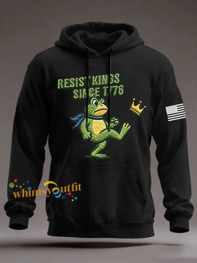 Men’s Resist Kings Since 1776 Oversized Drop-Shoulder Hoodie With Pockets Black / S