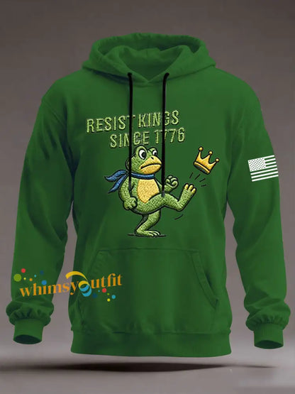 Men’s Resist Kings Since 1776 Oversized Drop-Shoulder Hoodie With Pockets Green / S