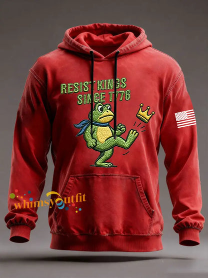 Men’s Resist Kings Since 1776 Oversized Drop-Shoulder Hoodie With Pockets Red / S