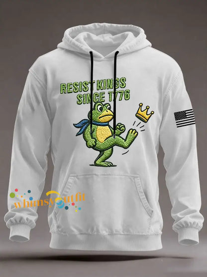 Men’s Resist Kings Since 1776 Oversized Drop-Shoulder Hoodie With Pockets White / S