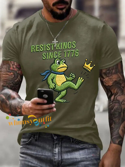 Men’s Resist Kings Since 1776 Short-sleeved T-shirt Army Green / S