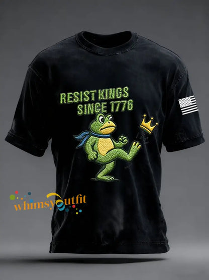 Men’s Resist Kings Since 1776 Short-sleeved T-shirt Black / S