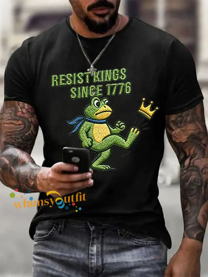 Men’s Resist Kings Since 1776 Short-sleeved T-shirt Black / S
