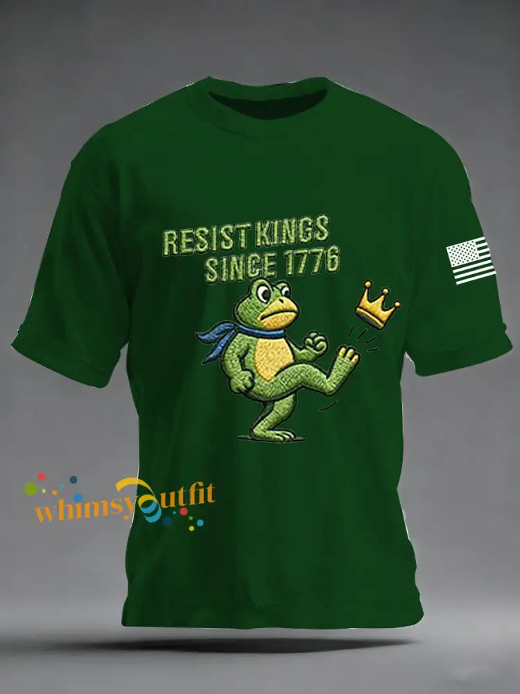 Men’s Resist Kings Since 1776 Short-sleeved T-shirt Dark Green / S
