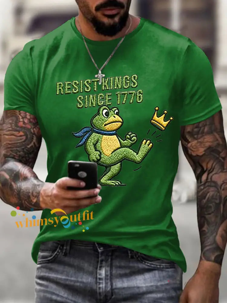 Men’s Resist Kings Since 1776 Short-sleeved T-shirt Green / S