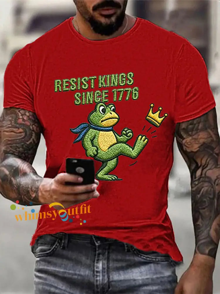 Men’s Resist Kings Since 1776 Short-sleeved T-shirt Pure Red / S