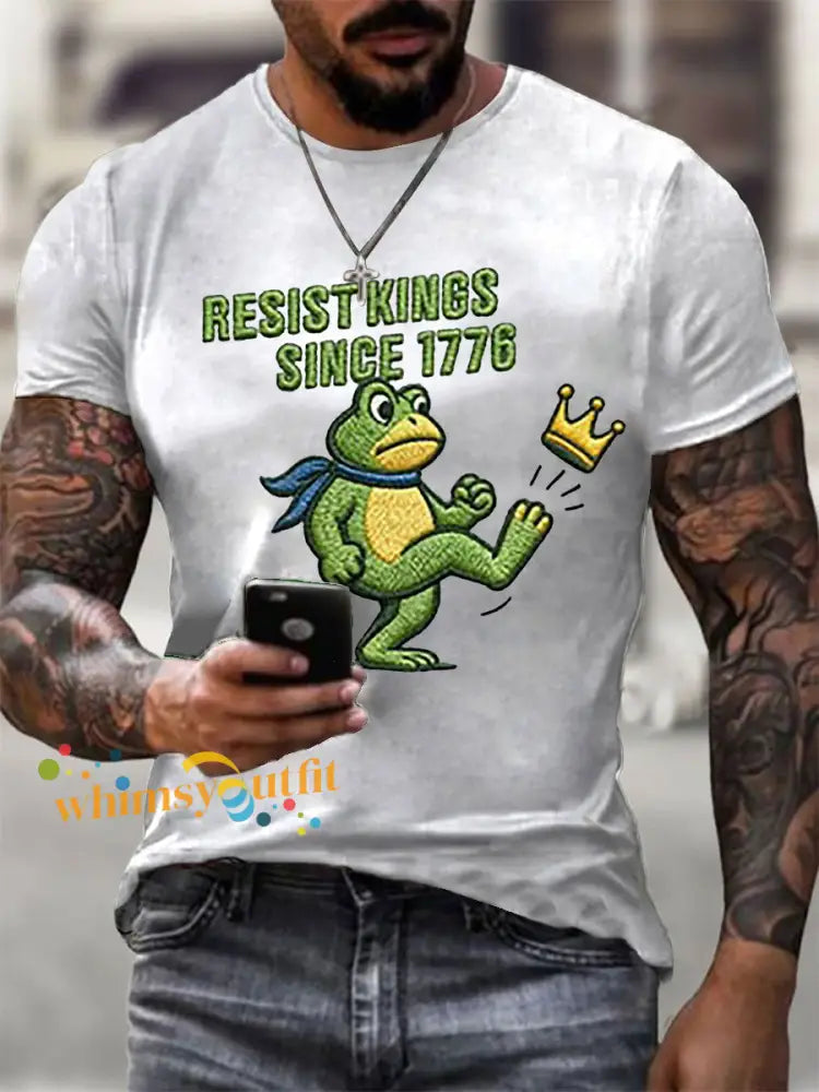 Men’s Resist Kings Since 1776 Short-sleeved T-shirt White / S