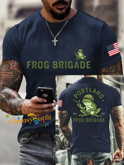 Men’s Resist Portland Frog Cotton Short-Sleeved T-shirt Navy Blue / S