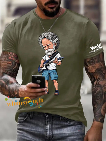 Men’s RIP Bob Weir Weir Everywhere Short-sleeved T-shirt Army Green / S