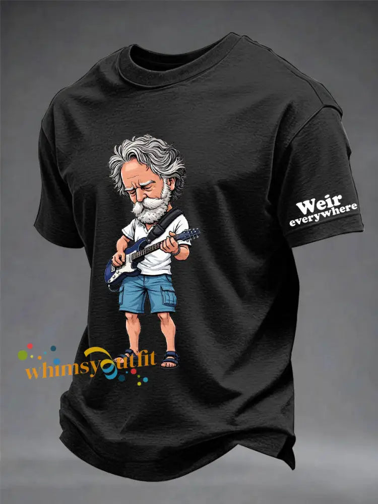Men’s RIP Bob Weir Weir Everywhere Short-sleeved T-shirt Black / S