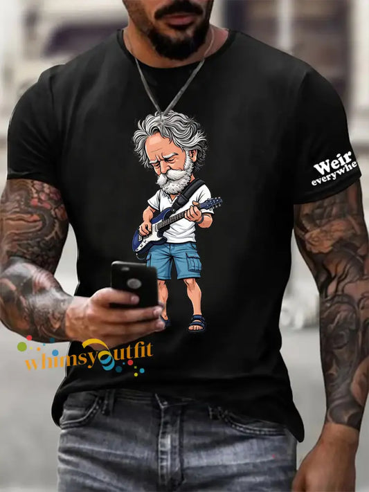 Men’s RIP Bob Weir Weir Everywhere Short-sleeved T-shirt Black / S